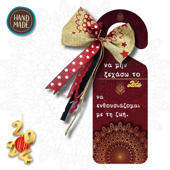 MANDALA LUCKY CHARM 2024 HANDMADE-WOODEN DOOR HANGER WITH MESSAGE