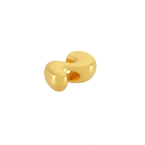 METALLIC SLIDER LUCKY CHARM "2" 5x9mm GOLD PLATED